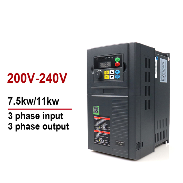 Inversor de acionamento de frequência variável e conversor VFD 220V 7,5kW 11kW entrada 3 fases para saída 3 fases
