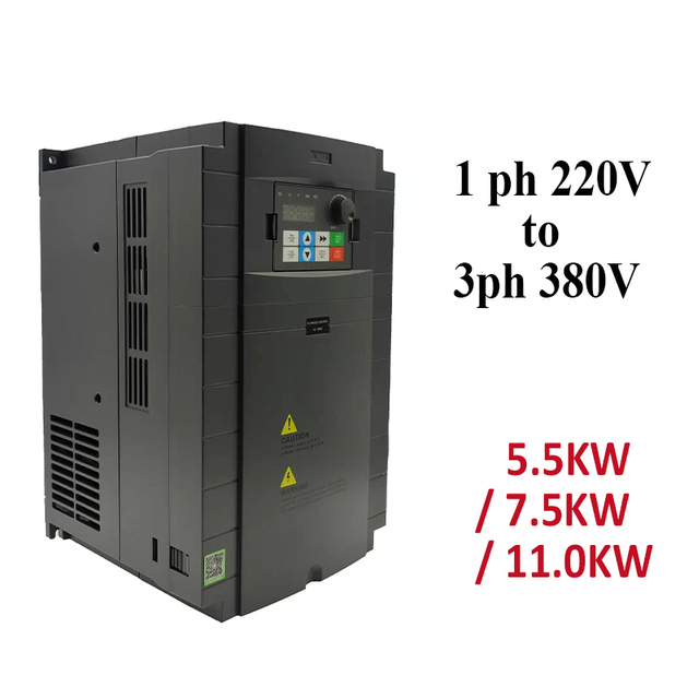 Biến tần thay đổi VFD biến tần & bộ chuyển đổi đầu vào đơn 220V để xuất ra 3 giai đoạn 380V 5,5kW 7,5kW 11kW