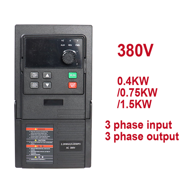 VFD चर आवृत्ति ड्राइव इनपुट 3 चरण आउटपुट करने के लिए 3 चरण 380V 0.4kW 0.75kW 1.5kW 