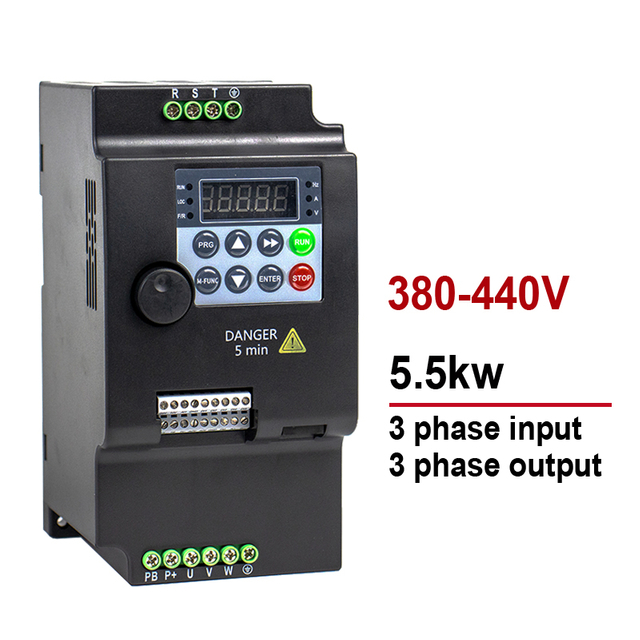 Ổ đĩa tần số biến VFD 380V 5,5kW Đầu vào 3 pha đến đầu ra Bộ điều khiển tốc độ động cơ pha 3 pha