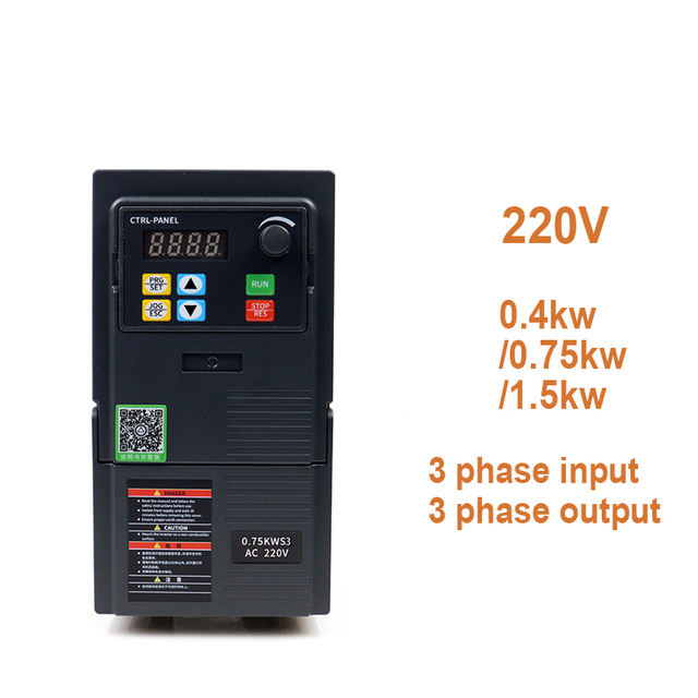Ổ đĩa tần số biến VFD 220V 0,4kW 0,75kW 1,5kW đầu vào 3 pha để đầu ra 3 pha