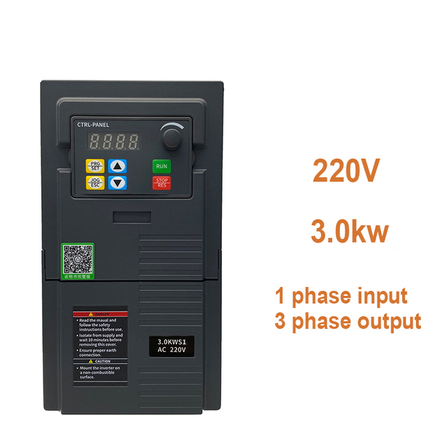VFD Variable Frequency Drive 220V 3.0KW Input 1 Phase to Output 3 Phases