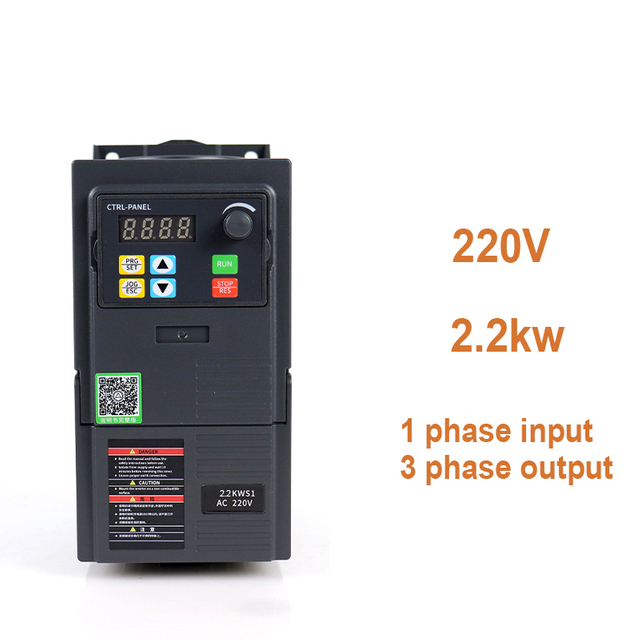 VFD चर आवृत्ति ड्राइव 220V 2.2KW इनपुट 1 चरण आउटपुट 3 चरणों के लिए